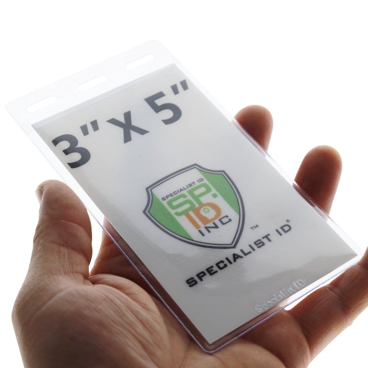 Bulk 100 Pack - Clear 3x5 Large Credential Badge Holder for Oversized 3 x 5 inch Credentials, Badges, Passes and Tickets  by Specialist ID