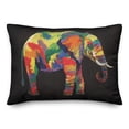 thumbnail image 2 of Creative Products Bright Elephant on Black 14x20 Indoor / Outdoor Pillow, 2 of 3