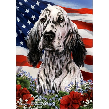 English Setter Black And White Best Of Breed Patriotic I Garden
