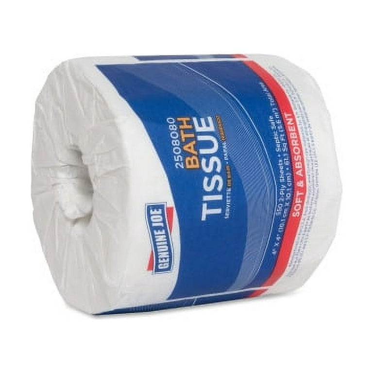 Genuine Joe Embossed Roll Bath Tissue - 2 Ply - 4 Genuine Joe Embossed Roll Bath Tissue - 2 Ply - 4