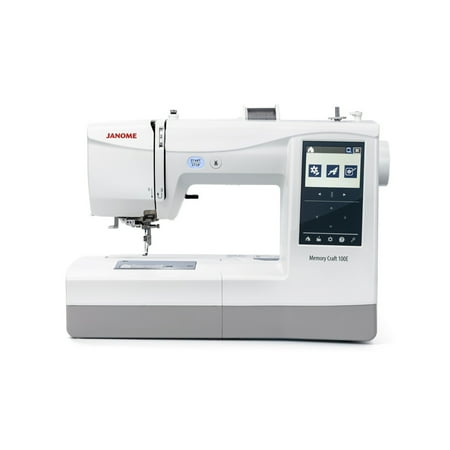 Janome Memory Craft 100E Embroidery Machine - Max Embroidery 5.5 x 5.5 Inch with 274 Designs, 11 Fonts and USB Design Transfer