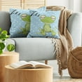thumbnail image 5 of Ambesonne Cartoon Throw Pillow Cover 2 Pack, Frog Prince Polka Dots, 20", Green Blue, 5 of 7