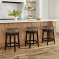 thumbnail image 3 of Hillsdale Furniture Benard Wood Backless Counter Height Swivel Stool, Deep Smoke Brown, 3 of 10