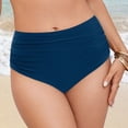 thumbnail image 2 of mgoYE Black Swimsuit Bottoms Women's High Waisted Bikini Bottom Tummy Control Ruched Bathing Suit Swim Bottom(Blue,XL), 2 of 9