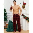 thumbnail image 6 of U2SKIIN 2 Pack Mens Fleece Pajama Pants, with Pockets Plaid Pj Bottoms Soft Lounge,L, 6 of 6