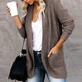 thumbnail image 6 of Hfyihgf Women's Long Sleeve Open Front Cardigans Casual Solid Color Lightweight Soft Knit Sweaters Outerwear Coffee M, 6 of 8