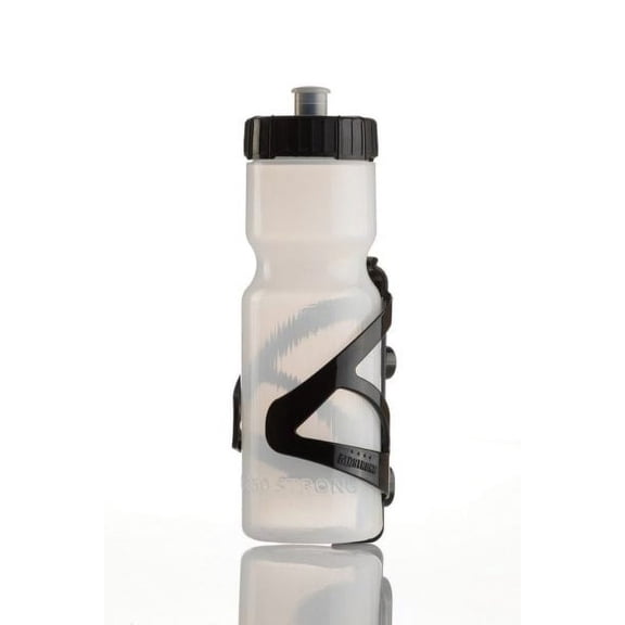 50 Strong Bike Water Bottle with Cage, 22 oz