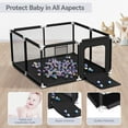 thumbnail image 5 of Baby Playpen, Outdoor Play Yard, Portable Play Yard 4-Panel- Baby Foldable Safety Playpen for Infant Toddler, Black, 5 of 7