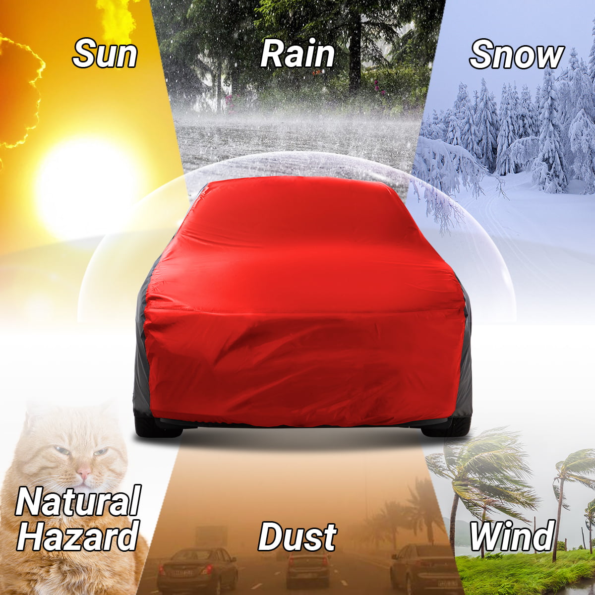 Waterproof All Weather Car Cover compatible with 2020-2024 Mini Electric,  Heavy Duty Outdoor/Indoor Protection, Max Protection from Sun Rain Wind 