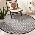 thumbnail image 2 of SAFAVIEH Montauk Crystal Geometric Cotton Area Rug, Black/Ivory, 6' x 6' Round, 2 of 8