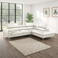 thumbnail image 6 of Benjara Doel 2pc Sectional Sofa Set w Right Facing Chaise, White Faux Leather, 6 of 6