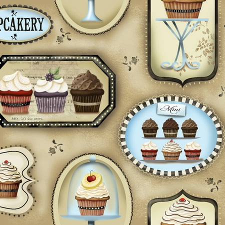 Cupcakery Blocked Cotton Fabric