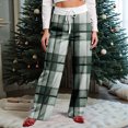 thumbnail image 6 of Women Winter Soild Color Pants Full Length Long Trousers Sports Pants with Plaid Print and Drawstring for Classic and Warm Wear,Light Green,XL, 6 of 8