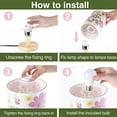 thumbnail image 5 of Dried Flowers Small Table Lamp 9W LED Dimmable Warm Light Pressed Flower Bedside Lamp Linen Shade with Wood Base for Bedroom Living Room Desk Nursery, 5 of 7