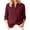 Wine, variant on Babysbule Women Mandarin Collar Henley Blouse Flare 3/4 Sleeve Loose Fit Casual Top for Summer Office Brunch Daily Outfits