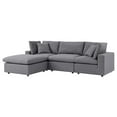 thumbnail image 6 of Modular Lounge Sectional Deep Sofa Set, Sunbrella, Grey Gray, Fabric, Modern Contemporary, Outdoor Patio Balcony Cafe Bistro Garden Furniture Hotel Hospitality, 6 of 10