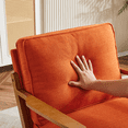 thumbnail image 5 of Alvantor Mid-Century Modern Burnt Orange Upholstered Lounge Chair with Oak Wood Frame, 5 of 12