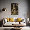 thumbnail image 2 of ZHONGYUTONG Vintage Rabbit Canvas Wall Art Brown Bunny Picture Print Forest Hare Easter Animal Painting for Nursery Decor Framed (24.00" x 36.00"), 2 of 5
