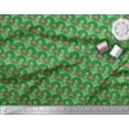 thumbnail image 2 of Soimoi Green Japan Crepe Satin Fabric Leaves & Tulip Floral Decor Fabric Printed Yard 42 Inch Wide, 2 of 3