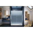 thumbnail image 4 of DreamLine Infinity-Z 34 in. D x 60 in. W x 74 3/4 in. H Frosted Sliding Shower Door in Chrome and Left Drain Biscuit Base, 4 of 16