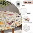 thumbnail image 5 of Spring Floral Round Fitted Tablecloth with Elastic Edge, Waterproof Table Cloth Table Cover for 36"-44" Tables, Vintage Pastoral Rustic Botanical Flowers Tablecloths for Dining Picnic Indoor Outdoor, 5 of 9