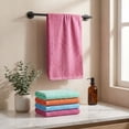 thumbnail image 5 of Solid-colored Black-striped Towel, Soft Water-absorbent Quick-drying Towel, for Bathroom Restroom Hotel Travel Camping Face Wash Wet Hair Wipe, 5 of 6