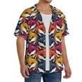 thumbnail image 4 of Sigee Fox Face Print Men's Shirts Casual Button Down Short Sleeve Summer Beach Shirt Hawaiian Vacation Shirts Tee Shirt-3X-Large, 4 of 7