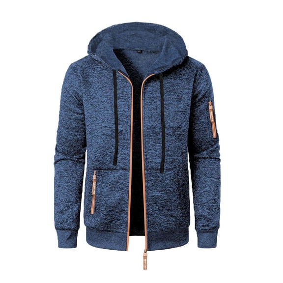 Men's Winter Sherpa Lined Hooded Cardigan Sweater - Full Zip Snowflake Texture Oversized Jacket (Outdoor Sport/Streetwear)