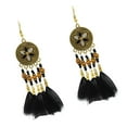 thumbnail image 1 of Bohemia Pendientes De Plumas Retro Cuelga Los Pendientes De Gota Joyería De Moda De Las Mujeres - Negro Fernando pendientes colgantes bohemios, 1 of 7