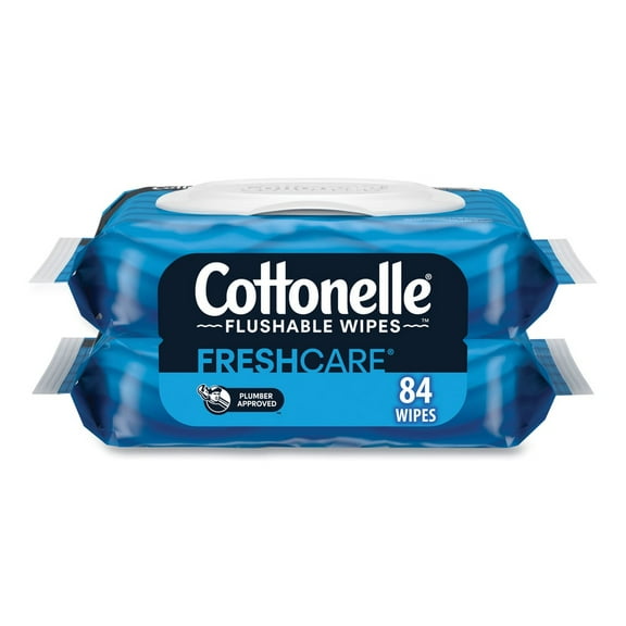 Cottonelle Flushable Wet Wipes, 2 Flip-Top Packs of 42 Wipes, 84 Total Wipes