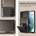 thumbnail image 6 of for Galaxy S21 Case Wallet 4-Card Flip Cover Credit Card Holder Slot Back Pocket Dual Layer Protective Hybrid Hard Shell Bumper Armor Case for Samsung S21 6.2 Gun Metal, 6 of 7