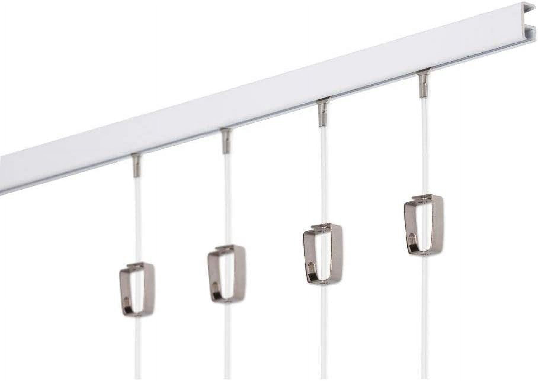 STAS Minirail Picture Hanging System Set - Covers 39.37 ft of Wall Space - Smallest Picture Rail & Art Hanging Gallery Kit for Art Display White Rails, Includes 16 Hooks & Cords