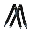 thumbnail image 2 of Suspenders for Men 4 Clips Elastic Straps 1.38 Inches Wide Solid Color Adjustable Heavy Duty Pants Brace Adult for Work Womens Black, 2 of 7