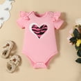 thumbnail image 5 of CAICJ98 Newborn Baby Girls Clothes Summer Outfits Heart Print Short Sleeve Romper Shorts with Headband (Red,3-6 Months), 5 of 6