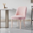 thumbnail image 2 of Contemporary Water and Stain Resistant Boucle Fabric Upholstered Dining Side Chair, Dusty Peach, 2 of 5