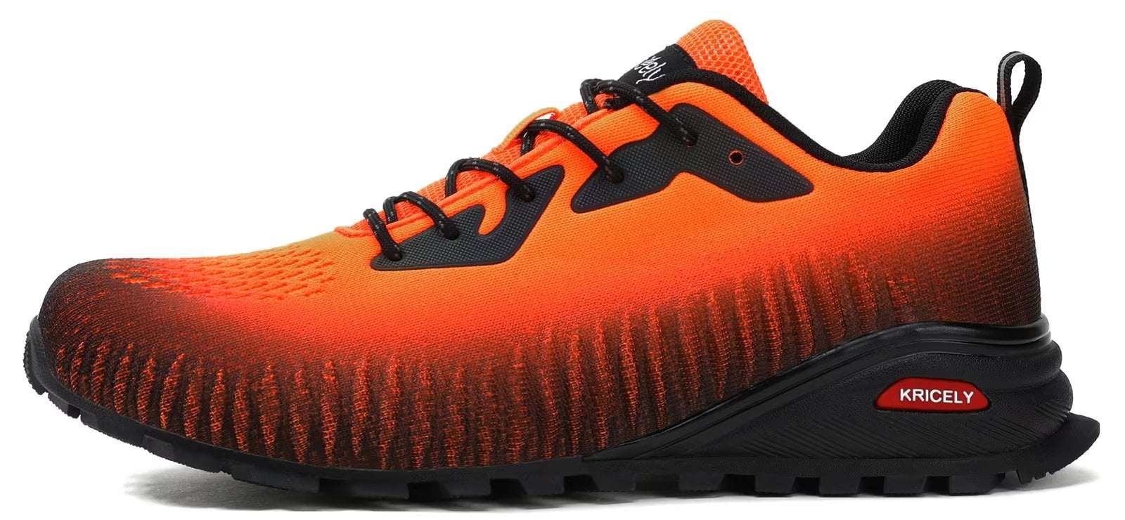 Kricely Men's Trail Running Shoes Fashion Hiking Sneakers for Men Camo Tennis Cross Training Shoe Mens Casual Outdoor Walking Footwear Orange Size 9.5