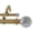 Royal Gold, variant on 1" Double Curtain Rod Set, Adjustable 28–48 Inches, White Marble Ball Finials, Royal Gold