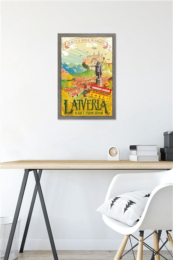 Marvel: Hero Lands - Latveria Wall Poster, 14.725" x 22.375" Framed