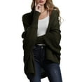 thumbnail image 2 of para Mujer: Suéter Holgado de Punto con de Murciélago y Gran Tamaño. Verde Oscuro Talla Única, 2 of 10