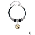 thumbnail image 2 of Delight Jewelry Silvertone Domed Music - Electric Guitar Godmother Celtic Knot Leather Bead Bracelet, 7"+2" Extender, 2 of 4