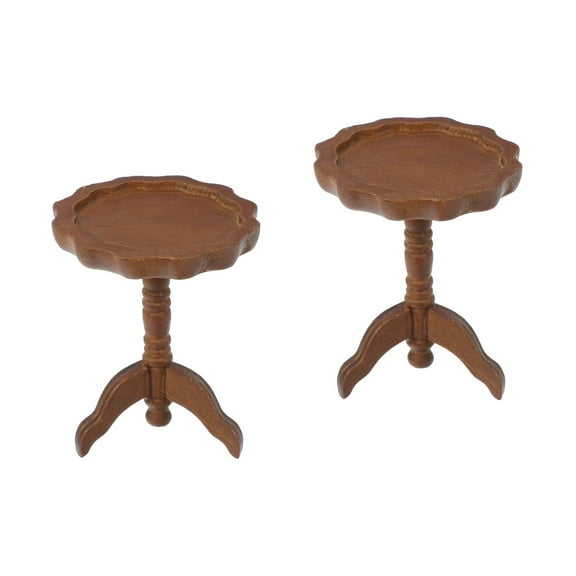 2 Pack Dollhouse Table Mini Desk Model Miniature Accessory