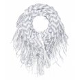 thumbnail image 1 of Peach Couture Stunning Winter Chevron Zig Zag Design Fringe Infinity Loop Scarf (White), 1 of 1