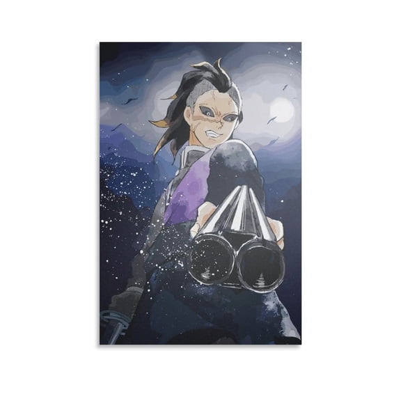 Demons Slayer Poster Genya Artworks Canvas Poster Room Aesthetic Wall Art Prints Home Modern Decor Gifts 12x18inch(30x45cm)