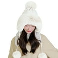 thumbnail image 2 of Dyfzdhu Women Fashion Winter Hat Plush Thicken Custom Warm Hats Wool Cap White, 2 of 5