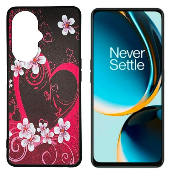 Compatible for OnePlus Nord N30 5G TPU Cover Phone Case   Tempered Glass - Pink Heart