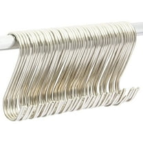 Metal S Shaped Hooks, Stainless Steel Hangers Bulk Set (3.9 in, 50 Pack)