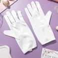 thumbnail image 4 of DEEPCRAFF 1Pair Soft Satin Wedding Gloves for Bride Wrist Length Formal Party Accessory, 4 of 7