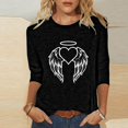 thumbnail image 1 of Aqestyerly Blouse Décontractée pour Femme, Imprimé Amusant, Coupe Ample, Col Rond, T-Shirt à Manches 3/4, Doux, Été, Quotidien, Haut Mode, Tee HWRETIE, 1 of 4