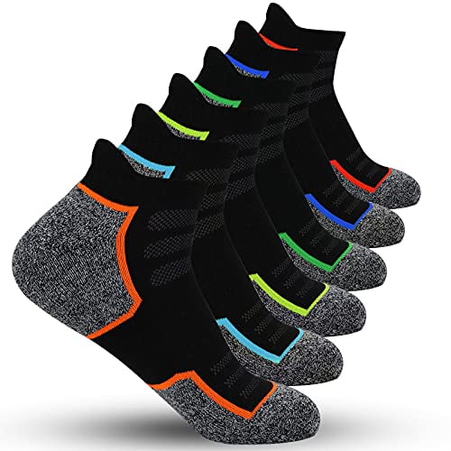 FUNDENCY 6 Pack Men's Ankle Athletic Socks Low Cut Breathable Running