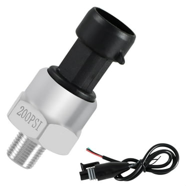 200 PSI Pressure Transducer Sensor for Oil Fuel Water Air with Connector Harness